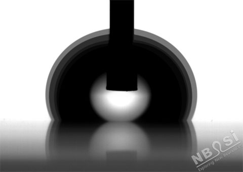 液滴體積增加/縮小法測量前進(jìn)、后退接觸角