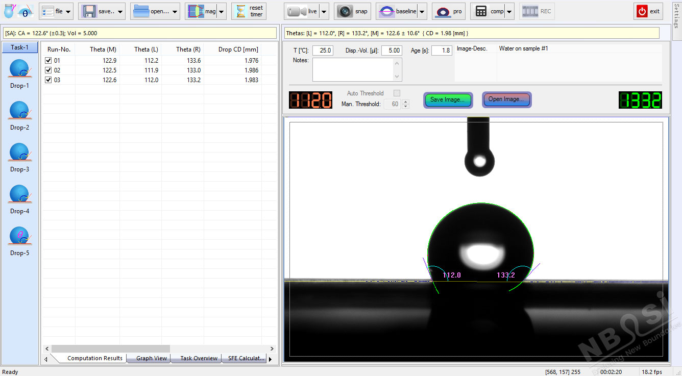 SurfaceMeter Element 測量接觸角 SurfaceMeter Element 接觸角測量#2