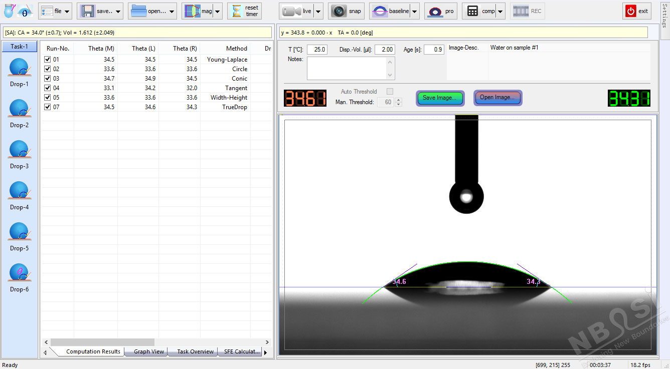 SurfaceMeter Element 測量接觸角 SurfaceMeter Element 接觸角測量#3